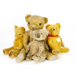 Three post-war British teddy bears, a large Dean's Rag Book Co. jointed teddy bear with blonde