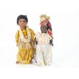 Two German black dolls, an Armand Marseille 1894 child doll with dark eyes, black mohair wig,