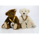 Two Steiff limited edition Margarette Steiff 150th Anniversary teddy bears, one white 4773 and one