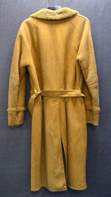 A gentleman's vintage long coat by Huc of Sweden, single breasted suede exterior with front pockets, - Image 2 of 4