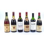 Six bottles of vintage French wine, consisting of a bottle of 1972 Gevrey-Chambertin, Appellation