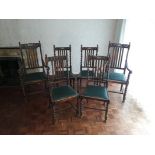 A set of six oak barley twist dining chairs, two of which are carvers (6)