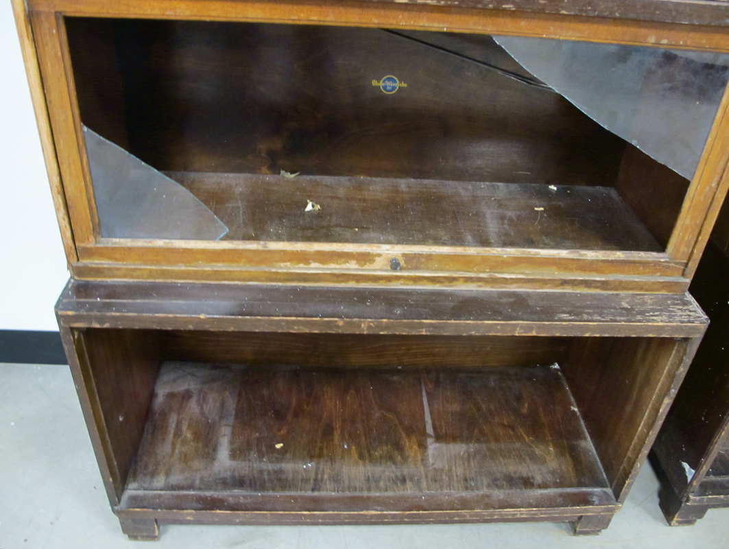 A pair of Globe Wernicke four section bookcases, open base, three glazed sections and a fitted - Image 2 of 4