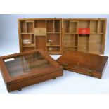 Two wooden counter top cigar display cases advertising Willem II, 38cm x 32cm, together with a