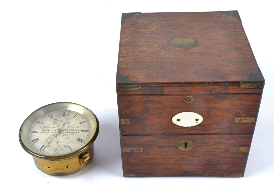 A cased Thomas Hewitt chronometer, the dial reading 'maker to the admiralty', dimensions of the - Bild 2 aus 2