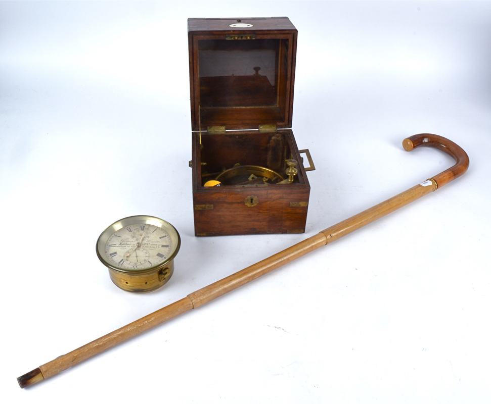 A cased Thomas Hewitt chronometer, the dial reading 'maker to the admiralty', dimensions of the