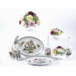 A Royal Doulton porcelain floral display, height 18cm, together with two other small Royal Doulton