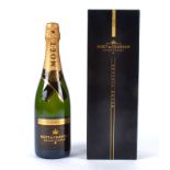 A bottle of Moet Chandon Grand Vintage 2003 Champagne, in original retailers box