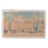 A Franz Xavier Reinhold (1816-1893) watercolour on paper, depicting a city square with commemorative
