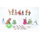 Six Royal Doulton figures, comprising HN238 Penny, Vanity HN2475, Ivy HN1768, Belle HN2340, Fair