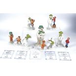 A collection of Royal Doulton figures 'The Snowman', including 'The Snowman & James dancing in the