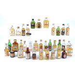 A large collection of Malt Whisky miniatures, comprising Red Hackle, Ushers, Teachers,