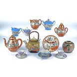 A collection of Oriental ceramic wares, to include a Yixing stoneware teapot, crackleware pot with