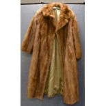 A vintage three-quarter length brown wild female mink fur coat by R C Winterson Ltd.