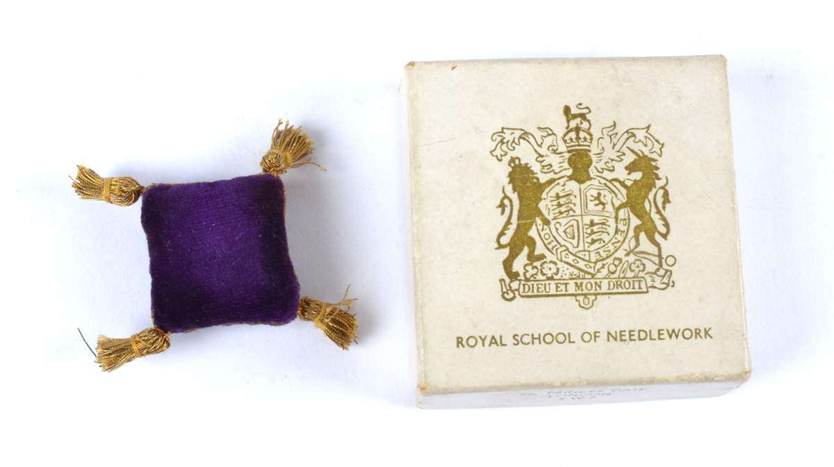 An emery needle cleaner made from the silk velvet used for the purple robes of state from the - Image 2 of 2