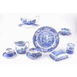 A quantity of Copeland Spode Blue Italian tablewares, to include butter dish, jugs, gravy boat,