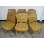 A set of six Bentwood and cane chairs, comprising five side and one caver (AF)