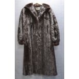 A lady's vintage mink three quarter length fur coat made exclusively for Harrods by Grosvenor of