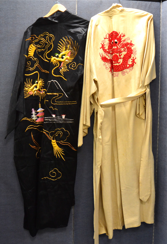 A selection of vintage clothing, including two Chinese embroidered kimonos decorated with dragons, a - Image 9 of 9