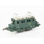 A French Hornby 0 Gauge post-war 20-volt AC electric model in SNCF green with cream roof, with