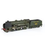 A Scratch-built 0 Gauge 3-rail SR 'Schools' class 4-4-0 Locomotive and Tender, competently-made,