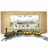 A Boxed 0 Gauge clockwork German Centenary Train Set by Karl Bub, commemmorating the centenary of