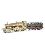 An uncompleted Kit-built 0 Gauge 3-rail electric GWR 'Bulldog' class 4-4-0 Locomotive and Tender,