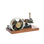 A well-made Single-cylinder horizontal Mill-type Steam Engine, finished in green, red and black,