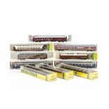 Fleischmann and Minitrix N Gauge Continental Coaches, a cased group comprising Fleischmann 8110 (2),