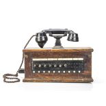 Signal Box Controller's Telephone with Illuminated Switchboard, Oak cased mounted with Bakelite
