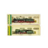 Minitrix N Gauge Bavarian and Prussian Steam Locomotives and Tenders, two cased examples 2088 BR S10