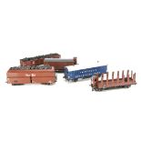 Scratch-built 0 Gauge German 3-rail Freight Stock, neatly constructed and finished in DB colours,