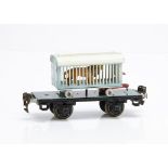 An uncommon Märklin 0 Gauge ref 1983T Circus Lion Transport Wagon, a Continental-style flat wagon in