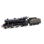 A Bassett-Lowke 0 Gauge Live Steam 'Stanier Mogul' 2-6-0 Locomotive and Tender, by implication a