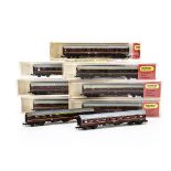 Hornby Minitrix N Gauge LMS Coaches, cased examples comprising N305 (7) and two others uncased all