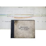 BR Track Plan and Signal Box Telephone Set Diagram Thornton Heath, a coloured track plan on linen