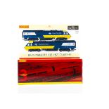 Hornby 00 Gauge BR Inter-City 125 HST blue and yellow 2-Car 40th Anniversary Pack and 3 Coach
