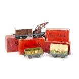 Boxed French Hornby 0 Gauge NORD Freight Stock, with auto-couplers and standard bases, two open