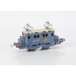 An uncommon French Hornby 0 Gauge 60-volt AC electric model in P.O. 'dark blue' with ivory roof,