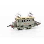 A French Hornby 0 Gauge 20-volt AC electric model in 'P.O.' grey with cream roof, with gold/red PO