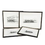 Railway Pencil Drawings signed H Stanley Traynor, four framed and glazed steam era examples LMS