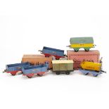 French Hornby 0 Gauge NORD Freight Stock, with auto-couplers and standard bases, a short covered