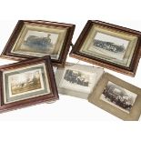 Edwardian Silver Print Photographs Welsh Railways, five images three in period oak frames