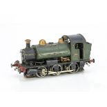 An 0 Gauge 3-rail electric GWR 1361 class 0-6-0 Saddle Tank Locomotive, in traditional GWR green