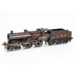 A modified Bassett-Lowke 0 Gauge 2-rail electric 'Compound' 4-4-0 Locomotive and Tender, in