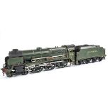 A Scratch-built 0 Gauge outside 3rd-rail SR 'Lord Nelson' class 4-6-0 Locomotive and Tender,