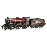 A Bassett-Lowke 0 Gauge 3-rail clockwork 'Duke of York' 4-4-0 Locomotive and Tender, lithographed