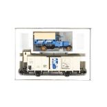 A modern Märklin Gauge 1 ref 85837 Private Owner Van and Motor Lorry, in the cream/blue colours of