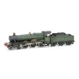 An 0 Gauge 3-rail electric GWR 59xx class 4-6-0 Locomotive and Tender 'Wantage Hall', a scratch-