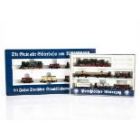 Fleischmann N Gauge Prussian Train Sets, two sets one boxed 7886 T18 8164 steam locomotive with five